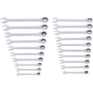 image:imageCRAFTSMAN Ratchet Wrenches Set 20 Pc 90 Tooth SAEMetric Ratcheting Wrench Set with Case 4 Degree Arc Swing CMMT87220