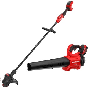 image:imageCRAFTSMAN V20 BRUSHLESS RP Outdoor Combo Kit Cordless String Trimmer amp Blower 50 Ah Battery and Charger Included Compact Weedwacker with 13 In Cutting Deck 410 CFM and 110 MPH Blower CMCK497P1