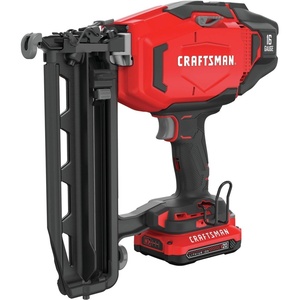 image:imageCRAFTSMAN V20 Cordless Finish Nailer Kit Nail Gun 16GA 212 Nails Battery and Charger Included CMCN616C1Nailer Kit Only