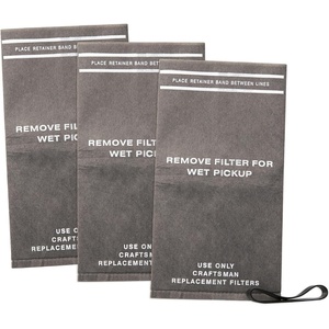 image:imageCRAFTSMAN CMXZVBE38737 Genuine General Debris Wet Dry Vac Replacement Filter Bags with Retaining Band for Most CRAFTSMAN 2 to 25 Gallon Shop Vacuums and Powerhead Bucket Vac 3Pack