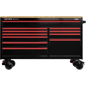 image:imageCRAFTSMAN VSeries 63 in Garage Storage Mobile Workstation with 11 Drawers CMSTVS6311BK