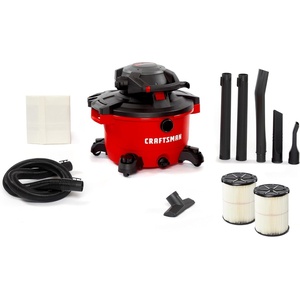 image:imageCRAFTSMAN CMXEVBE17606 12 Gallon 60 Peak HP Wet Dry Vac with Detachable Leaf Blower Portable Shop Vacuum Wet and Dry with 2 Filters Dust Bag Hose and Attachments for Garage Outdoor Cleaning
