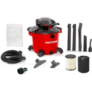 image:imageCRAFTSMAN CMXEVBE17607 16 Gallon 65 Peak HP Wet Dry Vac with Detachable Blower Portable Shop Vacuum Wet and Dry with Dry Filter Wet Filter Dust Bag and Attachments for Garage Outdoor Cleaning