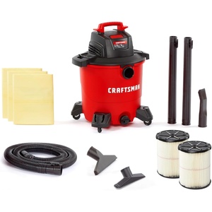 image:imageCRAFTSMAN CMXEVBE18590 9 Gallon 425 Peak HP Wet Dry Vac Portable Shop Vacuum Wet and Dry with 2 Filters 3 Dust Bags Hose and Attachments for Home Garage and Automotive Cleaning
