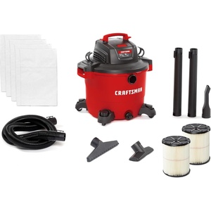 image:imageCRAFTSMAN CMXEVBE18595 16 Gallon 65 Peak HP Wet Dry Vac HeavyDuty Shop Vacuum Wet and Dry with 2 Filters 4 Dust Bags Hose and Attachments for Home Projects amp Renovations