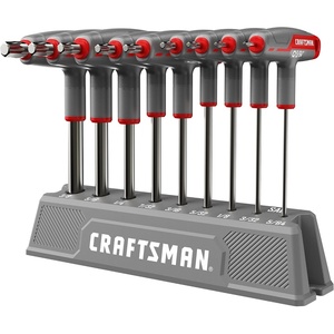 image:imageCRAFTSMAN OVERDRIVE SAE T Handle Allen Wrench Set 9 PC CMHT26032  Thandle hex key set Includes 9 PCs from 564 In to 38 In Corrosion resistant Tight Torque Organizer stand