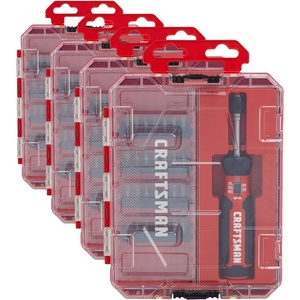 image:imageCRAFTSMAN Torque Screwdriver Set with Storage 1 Phillips Slotted Hex Torx and Square Screwdriving Bits 29 Piece CMHT68130One Size Pack of 4