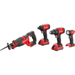 image:imageCRAFTSMAN V20 4 Power Tools Combo Kit 2 Batteries and Charger CMCK404D2