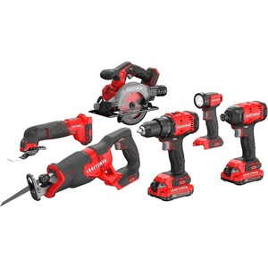 image:imageCRAFTSMAN V20 6 Power Tools Combo Kit 2 Batteries and Charger CMCK602D2